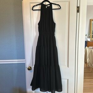 Aritzia Wilfred black tiered maxi dress